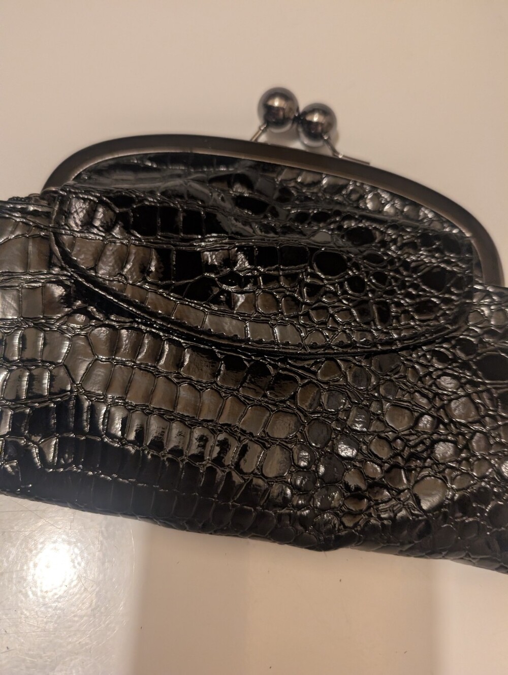 Lane Bryant NWT Black Faux snakeskin clutch wristlet Coin Purse Look